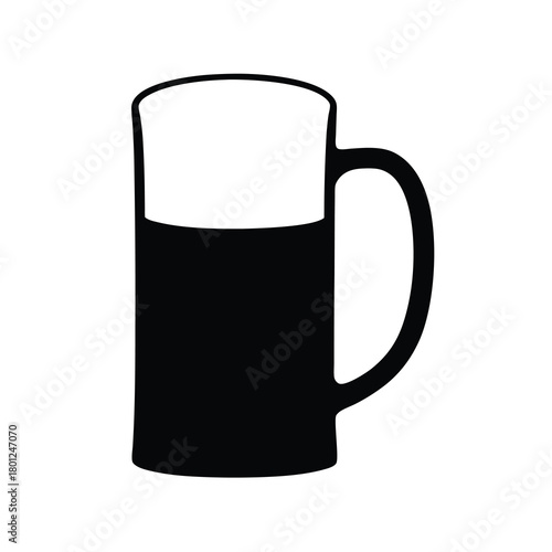 Beer mug simple black silhouette icon graphic element