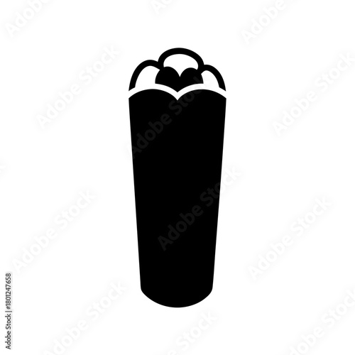 Refreshing smoothie milkshake drink cup silhouette