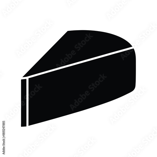 Simple black silhouette dairy food cheese wedge icon