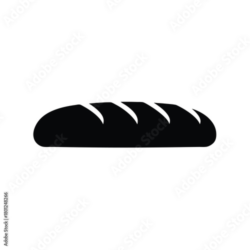 Traditional long loaf bread baguette silhouette icon