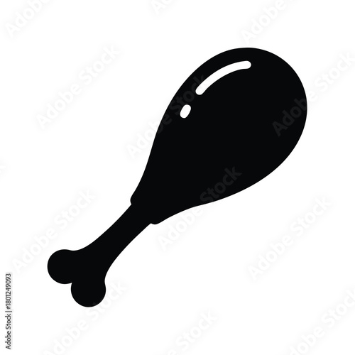 Fried chicken drumstick silhouette icon graphic element