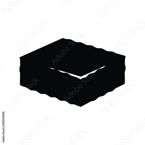 Textured minimalist black cuboid simple geometric