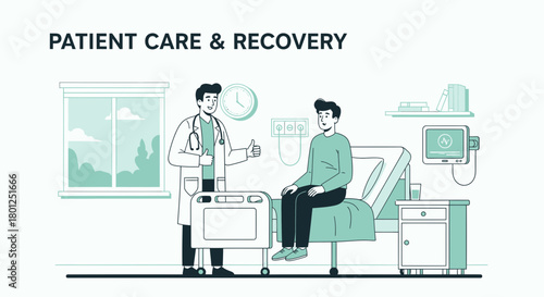 Medical Professionals Providing Care and Support In Patient Room for Treatment and Recovery