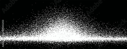 Ilustración vectorial de una explosión de polvo blanco sobre un fondo negro, ideal para efectos especiales y diseño gráfico creativo.