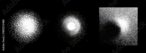 Ilustración vectorial que muestra tres formas geométricas abstractas brillantes sobre un fondo oscuro, ideal para diseño gráfico y conceptual.