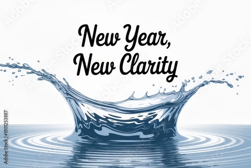 Celebrate freshness and renewal with a splash of clarity symbolizing a bright new year ahead. Dry January