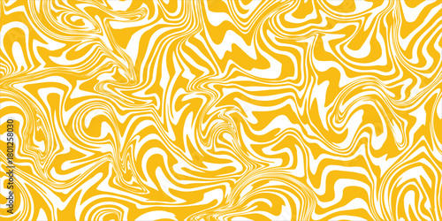 Yellow instant noodle, pasta and spaghetti texture with geometric wavy lines. Ramen, pasta vector pattern