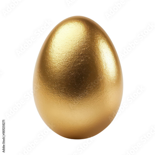 Metallic gold egg PNG, shiny golden Easter egg decoration, luxury foil textured egg icon for holiday design isolated on Transparent Background