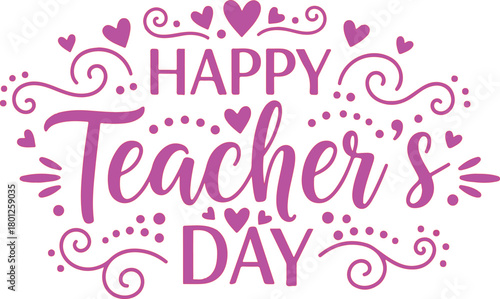 Happy Teacher's Day Typography on Blue Background