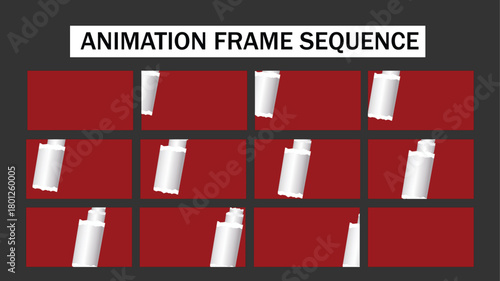 Torn Paper Transition Animation Frame Sequence - Rolled-Up Page Reveal Effect