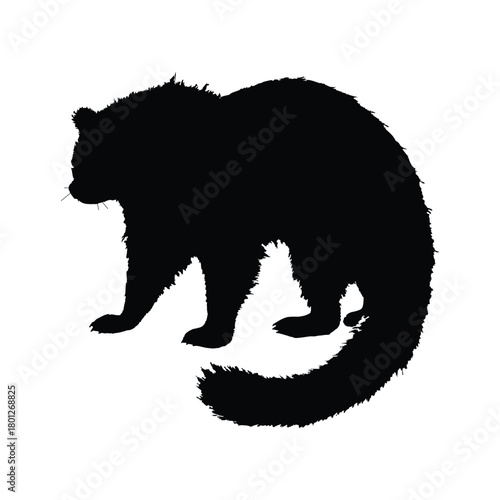 Solid black wolverine silhouette vector illustration