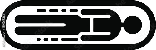 Vector human figure lying in a futuristic capsule or pod, isolated on white background