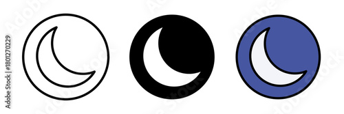 Night mode icon typically shown as a crescent moon or a dark-themed interface symbol, indicating a switch to a low-light or dark display mode.