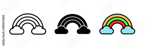 Rainbow icon, typically depicted as an arc with multiple colored bands, symbolizing nature, diversity, or LGBTQ+ pride.