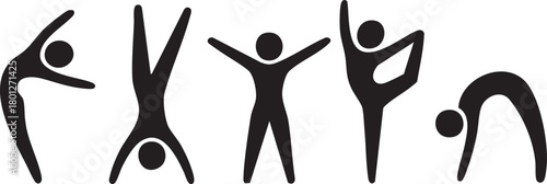 Yoga Poses and Exercise Pictograms