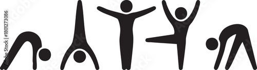 Minimalist Exercise and Meditation Symbols