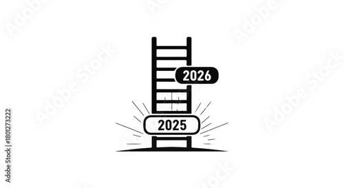 Ladder to the future, symbolizing progress from 2025 to 2026 with a bright outlook.