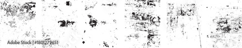 Set of six grunge textures with distressed surfaces for branding, packaging, print templates, and digital design backgrounds. Simply place textures over any object to create grungy effect. Vector
