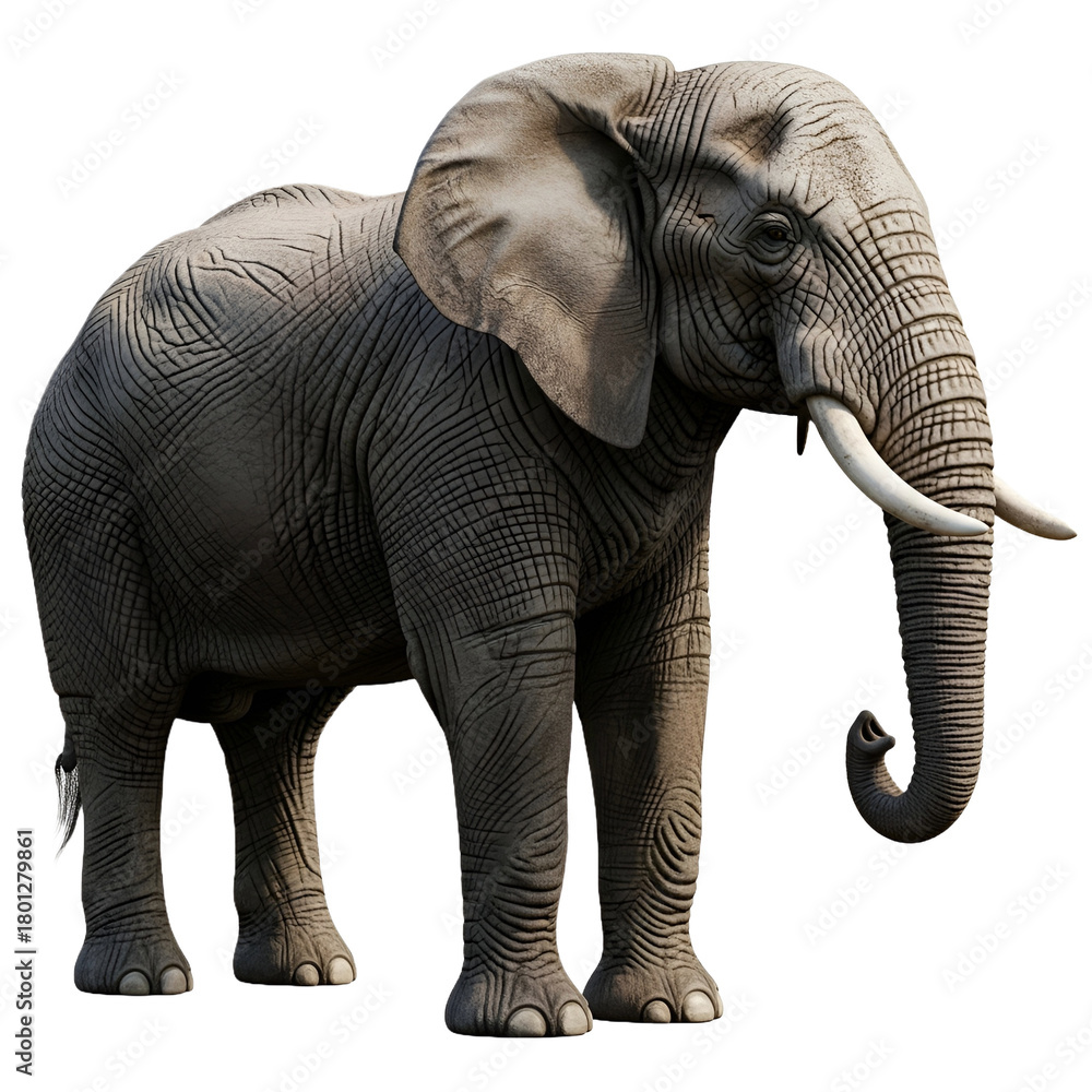 Obraz premium High-Detail Elephant Illustration with Textured Skin