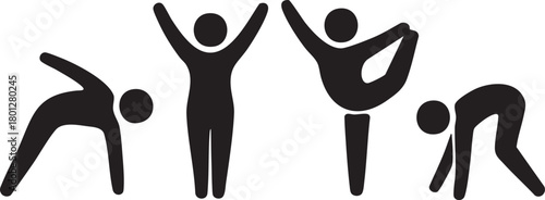 Yoga Poses and Exercise Pictograms