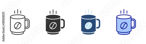 Coffee Icon Set. Designed In Multi Style