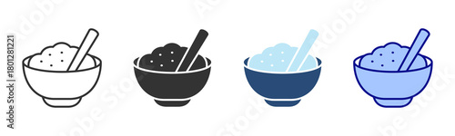 Cereal Icon Set. Designed In Multi Style