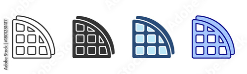 Waffle Icon Set. Designed In Multi Style