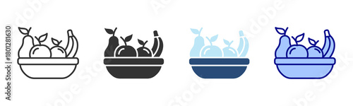 Fruit Icon Set. Designed In Multi Style