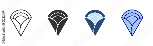 Crepe Icon Set. Designed In Multi Style