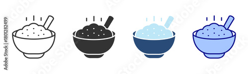 Porridge Icon Set. Designed In Multi Style
