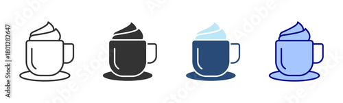 Cappuccino Icon Set. Designed In Multi Style