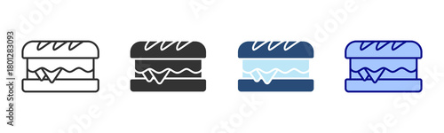 Sandwich Icon Set. Designed In Multi Style