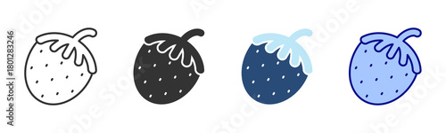 Strawberry Icon Set. Designed In Multi Style