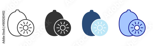 Kiwi Icon Set. Designed In Multi Style