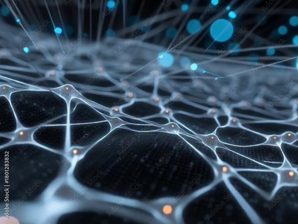Neural Network Big Data Flow Visualization, Binary Code Matrix, AI ...