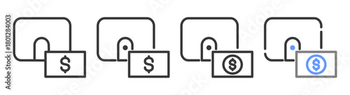 The Ultimate income profile Styles with Variations Line of icon set vector illustration