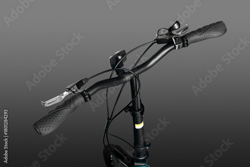 Black bicycle handlebar.