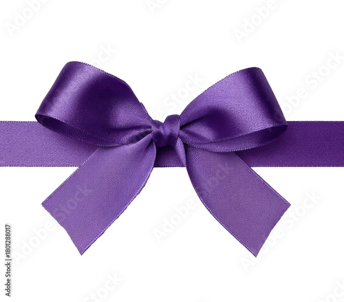 purple ribbon bow isolated on white background