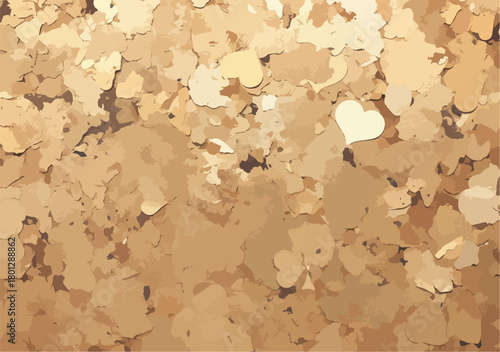 Sfondo astratto con coriandoli dorati a forma di carte da gioco, texture festiva di lusso.