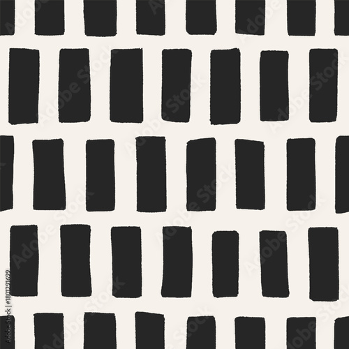Geometric grid pattern. Abstract seamless black and white texture, irregular ...