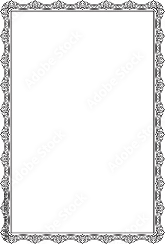 Decorative mirror frame isolated on a white background, elegant design