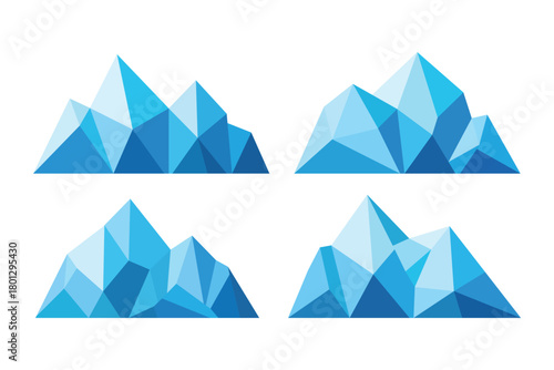 polygon flat illustration crystal iceberg collection