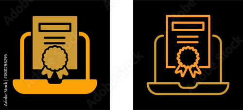 Online Certificate Vector Icon