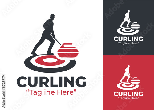 Curling Logo Bold and Strong Sports Identity