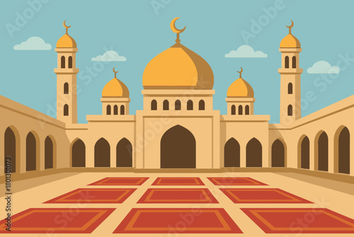 vector illustration of a Muslims place of worship