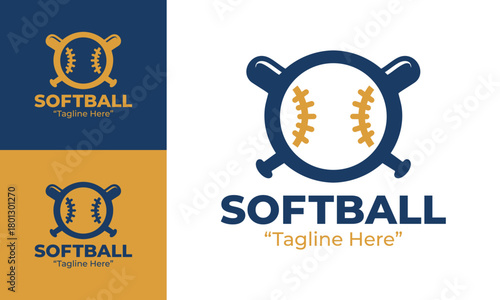 Softball Logo Bold and Strong Emblem for Tournaments