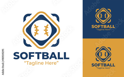 Softball Logo Fun and Energetic Design for Teams