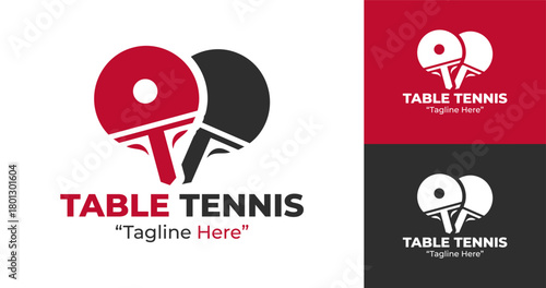 Table Tennis Logo Bold and Strong Emblem for Competitions
