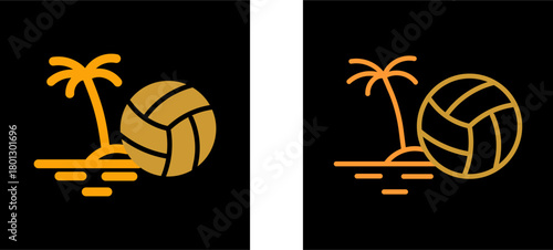 Beach Volleyball Vector Icon