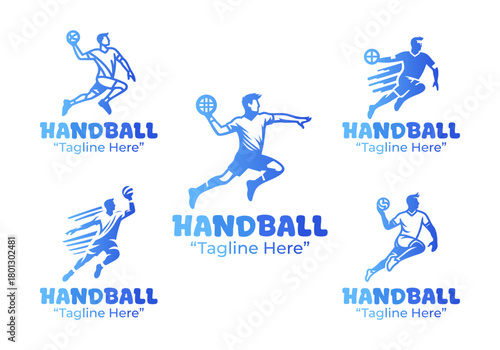 5 Handball Logo Set Fast-Paced Sports Branding Collection